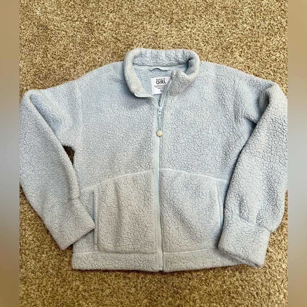 Athleta Girl Dream On Light Blue Sherpa Jacket
